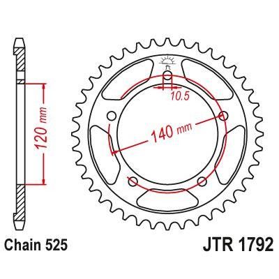 Load image into Gallery viewer, JT Sprockets Rear Steel Sprocket 41 Tooth 41T 525 Chain JTR1792.41
