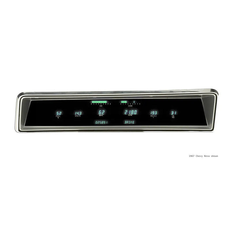 Load image into Gallery viewer, Dakota Digital 67 Nova Dash Gauges w/ new dash bezel - Teal VFD3-67C-NOV-NT LS
