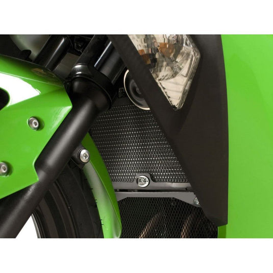 R&G Racing Black Aluminum Radiator Guard For 2008-2017 Kawasaki Ninja 250