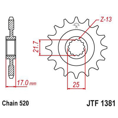 JT Sprockets Front Steel Countershaft Sprocket 15 Tooth 15T 520 Chain