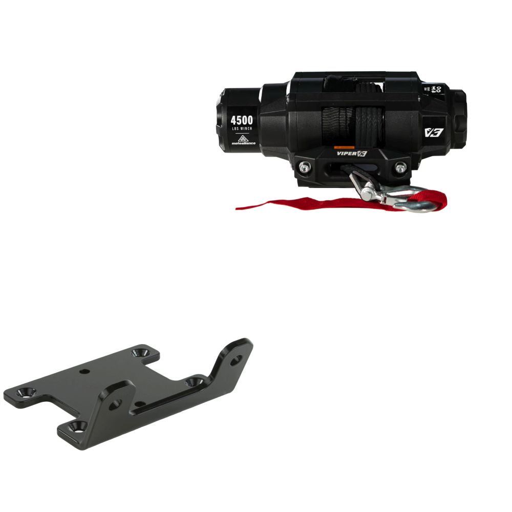 Viper 4500lbs V3 Winch Black Rope With Mount For Yamaha Grizzly 450 2007-2014