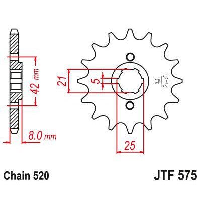 Load image into Gallery viewer, JT Sprockets Front Steel Countershaft Sprocket 14 Tooth 14T 520 Chain JTF575.14
