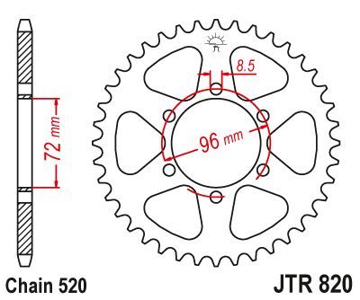 Load image into Gallery viewer, JT Sprockets Rear Steel Sprocket 42 Tooth 42T 520 Chain JTR820.42
