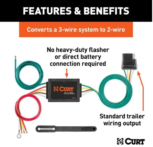 Non-Powered 3-to-2 Wire Tail Light Converter