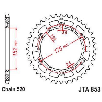 JT Sprockets Rear Racelite Aluminum Race Sprocket Black 49 Tooth 49T 520 Chain