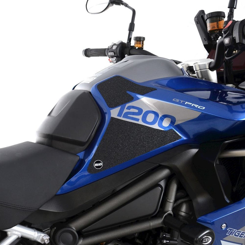 Load image into Gallery viewer, R&amp;G Racing Black Tank Traction Grips For 2022-2023 Triumph Tiger 1200 GT
