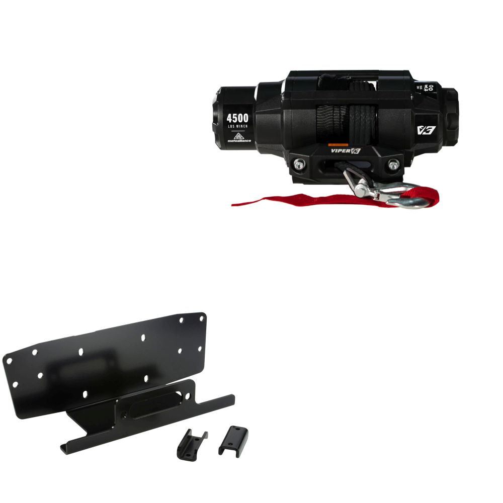 Viper 4500lbs V3 Winch Black Rope With Mount For Honda Pioneer 500 2015-2021