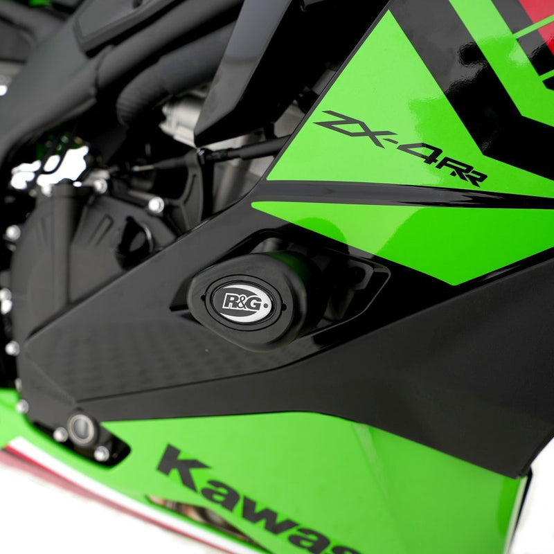 Load image into Gallery viewer, R&amp;G Racing Black Aero Style Crash Protection Bobbins For 2020 Kawasaki Ninja ZX-25R
