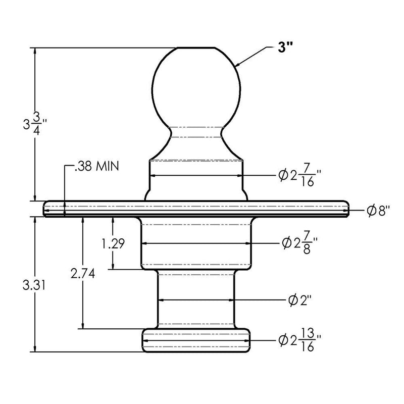 Load image into Gallery viewer, 3 Inch Gooseneck to Kingpin (Fifth Wheel Hitch) Adapter
