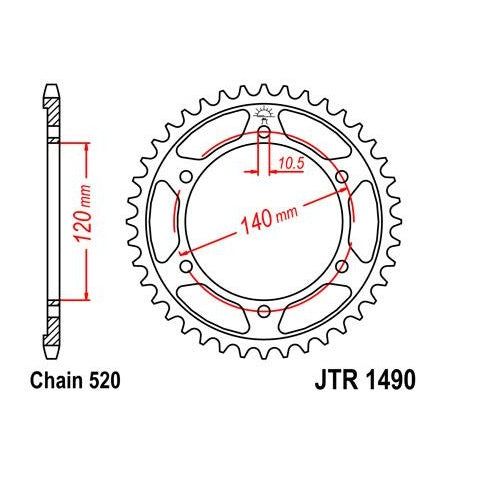 Steel Rear Sprocket 42T fits Street KAWASAKI VN800A Vulcan 1995-1996