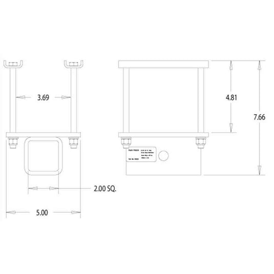 RV Bumper Receiver Adapter fits 4" or 4-1/2" Square Tube - NOT FOR TOWING - ACCESSORY MOUNT ONLY