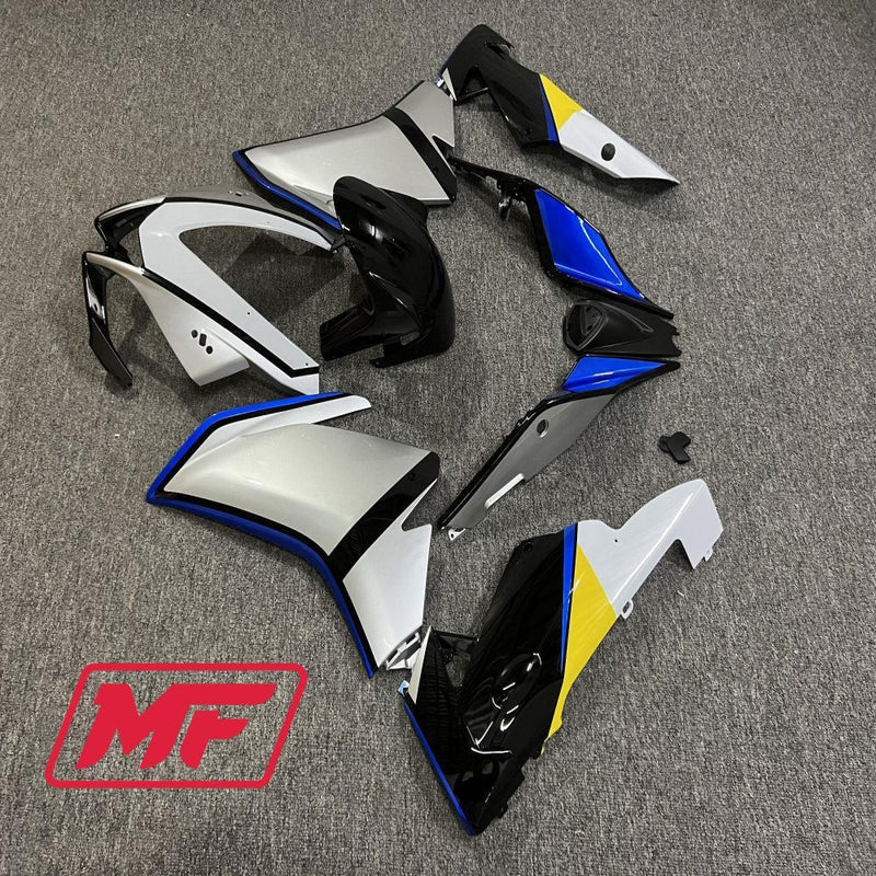 Load image into Gallery viewer, Monster Fairings Full Kit Aprillia RSV4 1000 10-15 Silver Black Blue Yellow + Windshield + Gas Tank Cover
