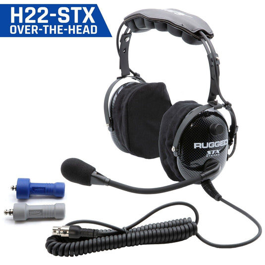 Rugged Radios ULTIMATE HEADSET for STEREO and OFFROAD Intercoms - Over The Head or Behind The Head