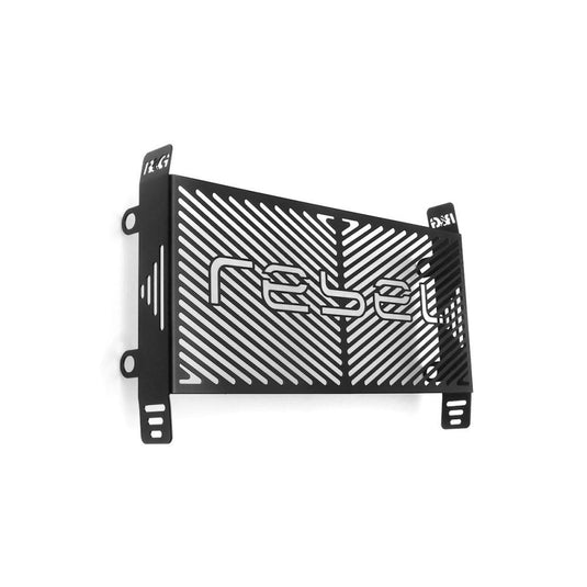 R&G Racing Black Branded Radiator Guard For 2017-2024 Honda Rebel 500 CMX500S