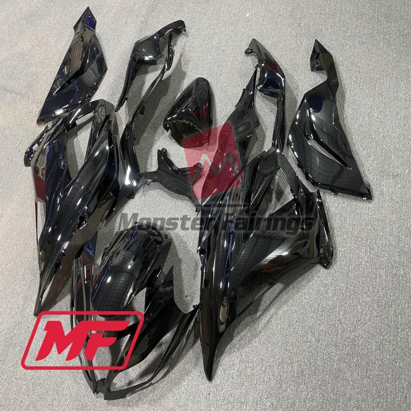 Load image into Gallery viewer, Monster Fairings Full Kit Kawasaki ZX-6R 13-18 Gloss Black + Windshield + Gas Tank Cover
