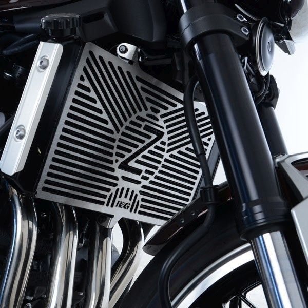 Load image into Gallery viewer, R&amp;G Racing Stainless Steel Branded Radiator Guard For 2018-2020 Kawasaki Z900RS
