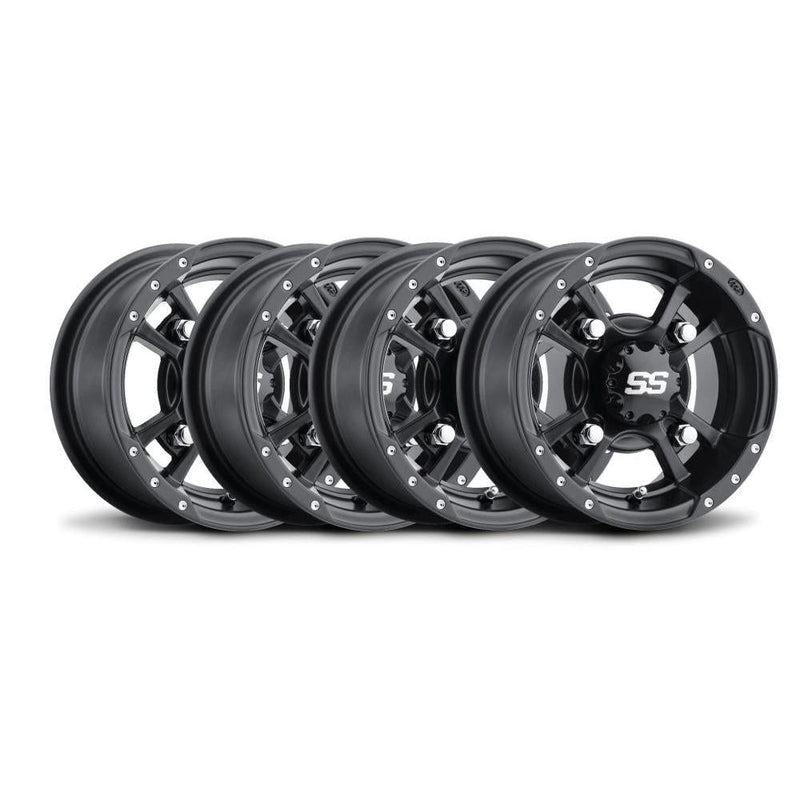 Load image into Gallery viewer, ITP Set of 4 SS112 Sport Alloy Wheel Black 9x8 4/110 3+5
