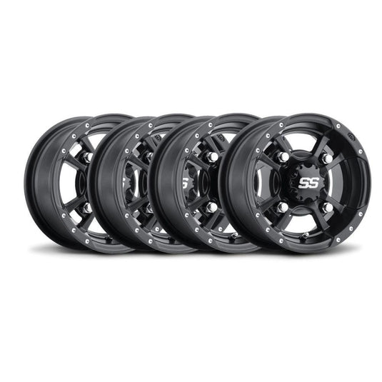 ITP Set of 4 SS112 Sport Alloy Wheel Black 9x8 4/110 3+5