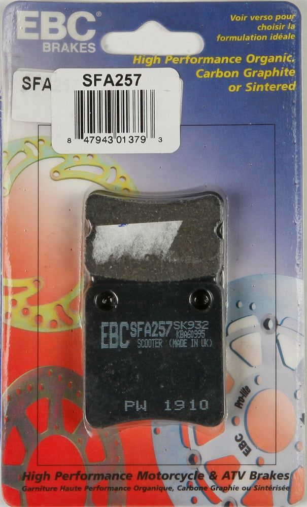 Load image into Gallery viewer, EBC 1 Pair Premium SFA Organic OE Replacement Brake Pads MPN SFA257
