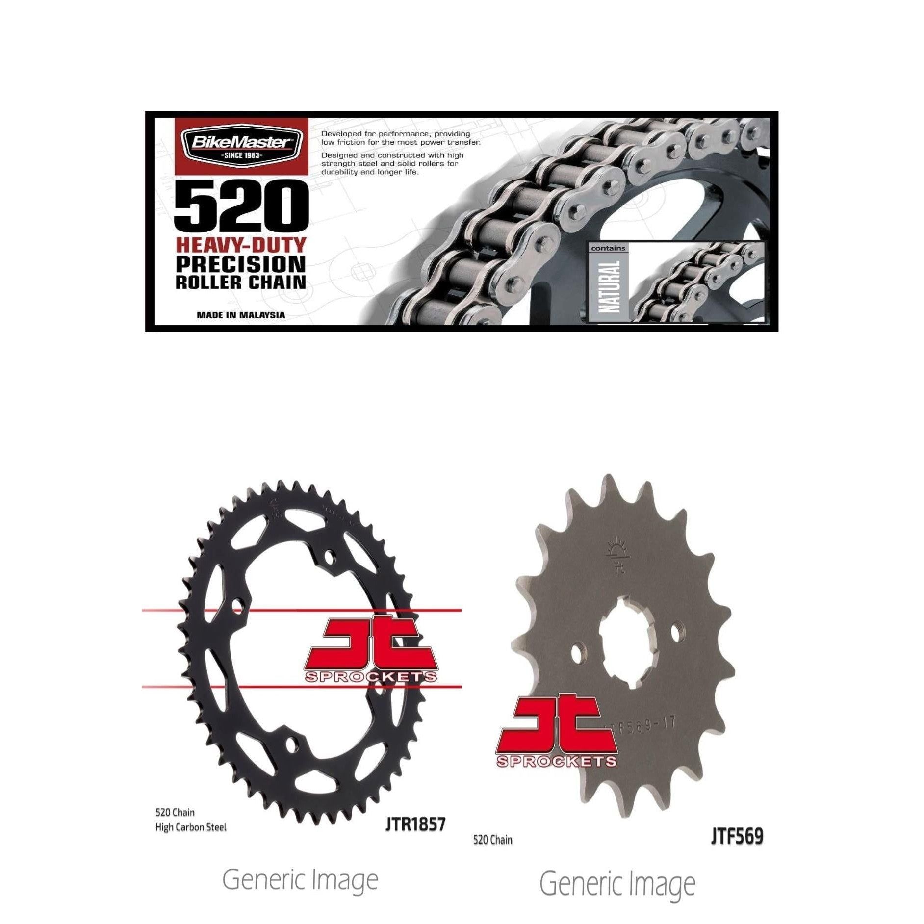 520H Heavy-Duty Chain,Front & Rear Sprocket Kit YAMAHA YFM350R Raptor 2004-2013