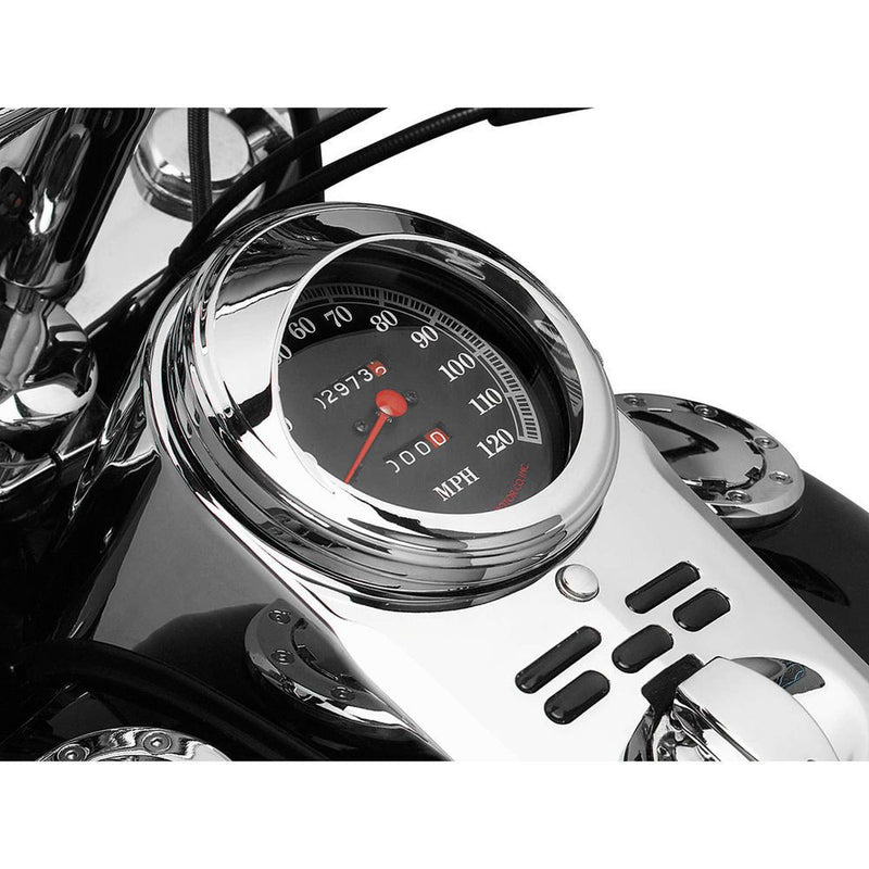 Load image into Gallery viewer, KURYAKYN CHROME SPEEDOMETER VISOR FOR 1968-2016 TANK MOUNT SPEEDO HARLEYS 112
