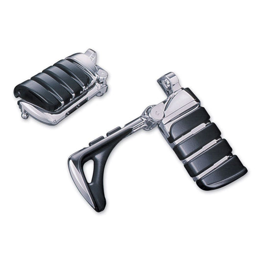 Kuryakyn Chrome Rubber Switchblade Hidden Heel Rest Footpeg Pegs Set Pair Harley