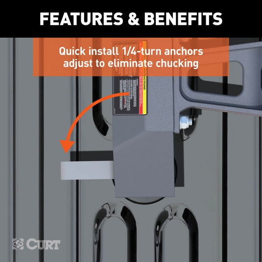 Curt, OEM Puck 5th Wheel Legs, Select Silverado, Sierra HD with 8 Foot Bed, 30K, Teridium Grey for PowerRide 5th Wheel Hitch