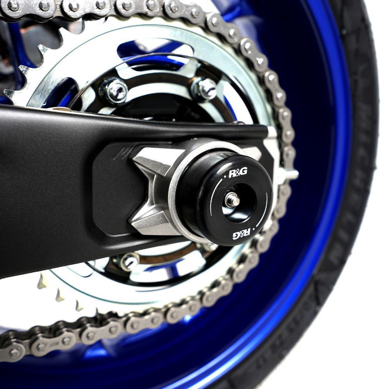 Load image into Gallery viewer, R&amp;G Racing Black Swingarm Protectors SP0059BK
