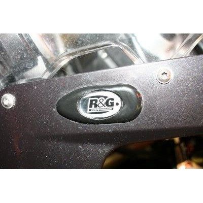 Load image into Gallery viewer, R&amp;G Racing Black Mirror Delete Blanking Plates For 2009-2014 BMW HP4 ABS
