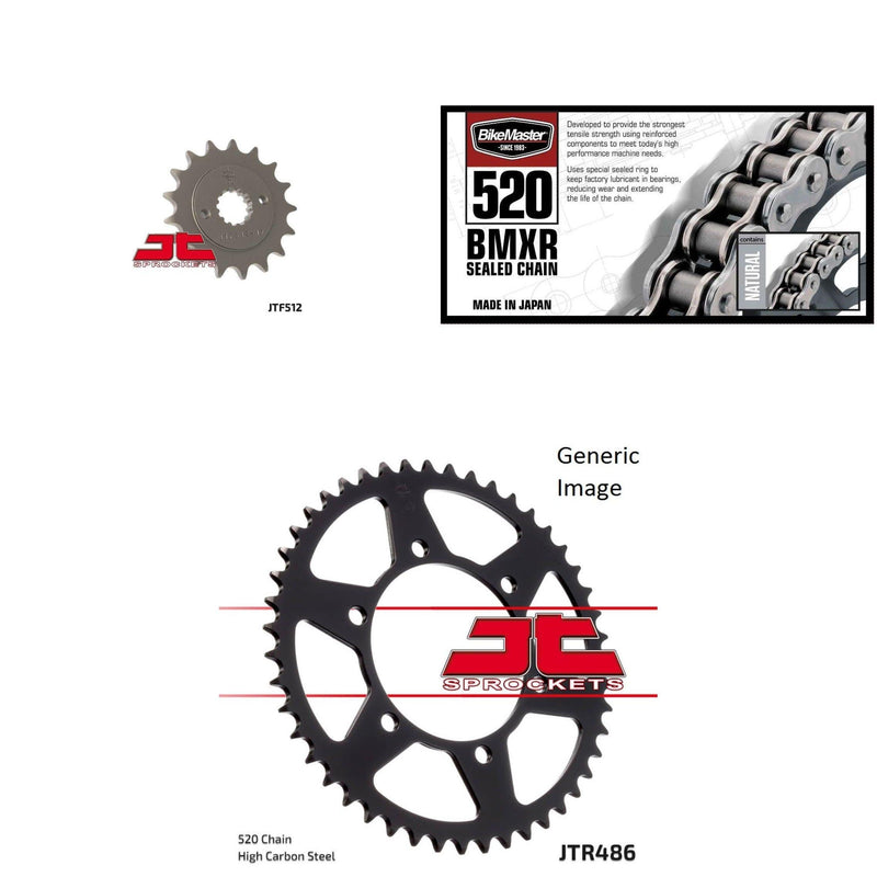 Load image into Gallery viewer, 520 BMXR Chain Nat,Front &amp; Rear Sprocket Kit KAWASAKI ZR550B Zephyr 1990-1993
