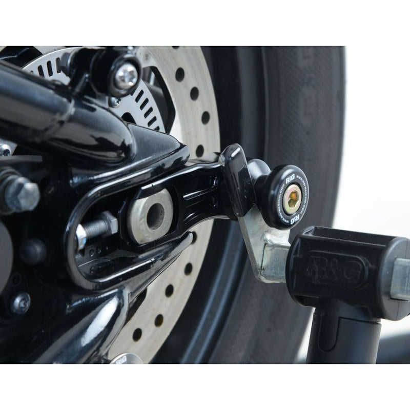 Load image into Gallery viewer, R&amp;G Racing Red Offset Cotton Reels For 2017-2024 Triumph Bonneville Bobber
