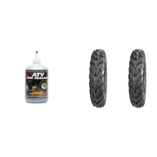 Set of 2 QUADBOSS QBT672 Rear Tires 26x12R-12 8-ply with Sealant