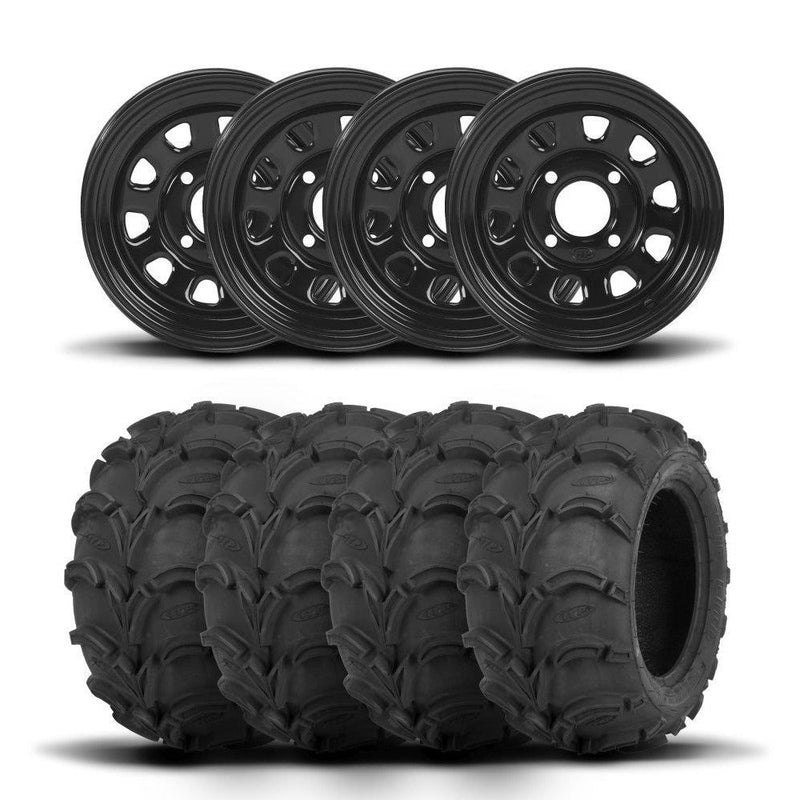 Load image into Gallery viewer, ITP Delta Steel 12" Wheels And Mud Lite Tires [27x12-12]
