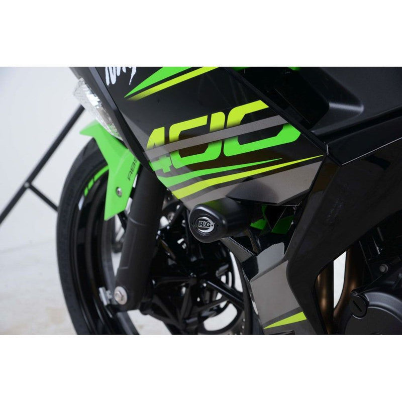 Load image into Gallery viewer, R&amp;G Racing White Aero Style Crash Protectors For 2018-2020 Kawasaki Ninja 250

