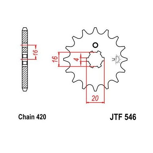 Steel Front Sprocket 12T fits Street YAMAHA LB50P 1978-1982