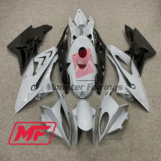 Monster Fairings Full Kit BMW S1000RR 17-18 Cement Grey and Black + Windshield + Gas Tank Cover