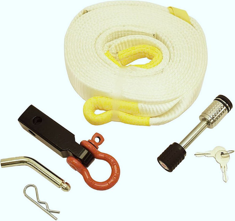 Load image into Gallery viewer, Polyester (2" x 20") Recovery Strap with Shackle Mount Kit for 1-1/4 Inch Receivers

