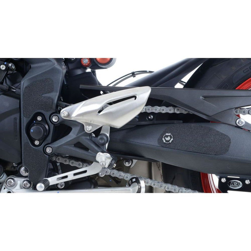 Load image into Gallery viewer, R&amp;G Racing Black Boot Guard Kit For 2013-2016 Triumph Street Triple 675
