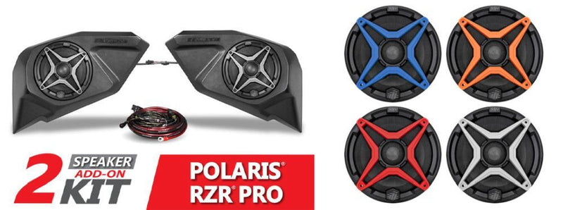 Load image into Gallery viewer, SSV Works Rear 6.5&quot; Add On Speaker Pods With Orange Grills For Polaris RZR Pro 20-22

