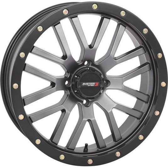 System 3 ST-3 Simulated Beadlock Gun Metal Grey Wheel 20x6.5 4/156 4+2.5 (+10mm)
