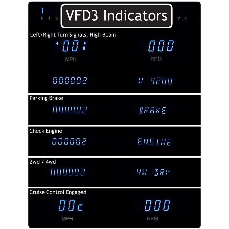 Load image into Gallery viewer, Dakota Digital 1969-1970 Chevrolet Impala/Caprice Series III Gauge Kit with Teal/Blue Display VFD3X-69C-IMP-Z
