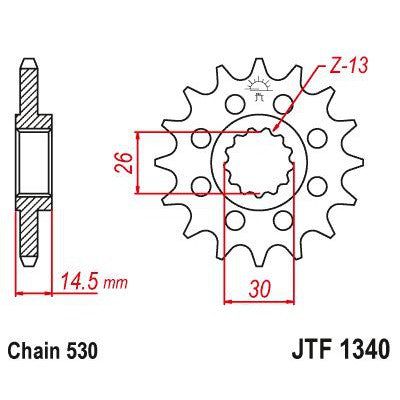 JT Sprockets Front Steel Sprocket 18 Tooth 18T 530 Chain JTF1340.18