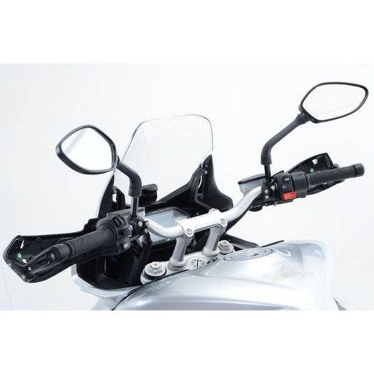 R&G Racing Black Mirror Risers M10 x 1.25 Threaded Mirrors For 2022-2024 CFMoto 800MT Explore