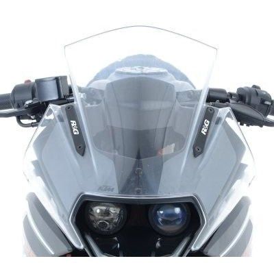R&G Racing Black Mirror Delete Blanking Plates For 2015-2020 KTM 390 RC