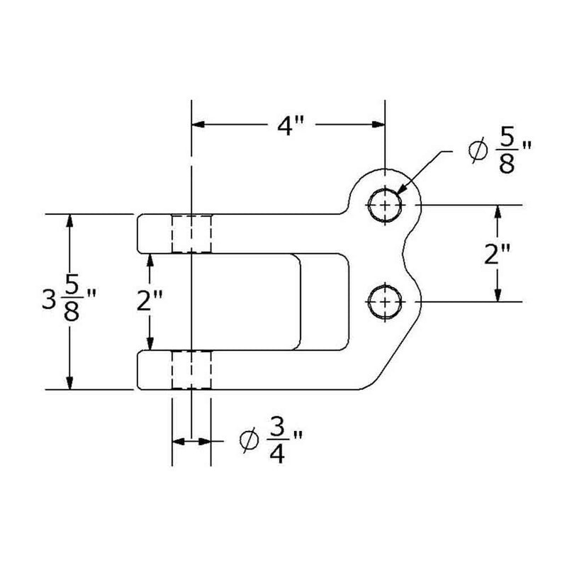 Load image into Gallery viewer, 2 Bolt Adjustable Clevis Mount fits Adjustable Channel
