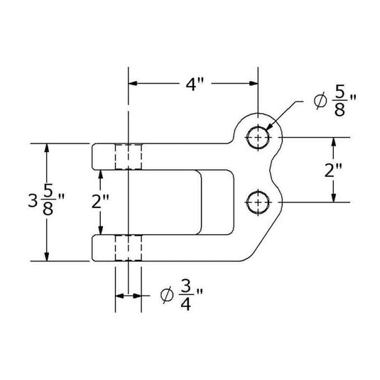 2 Bolt Adjustable Clevis Mount fits Adjustable Channel