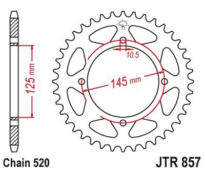 Load image into Gallery viewer, JT Sprockets Rear Steel Sprocket 40 Tooth 40T 520 Chain JTR857.40
