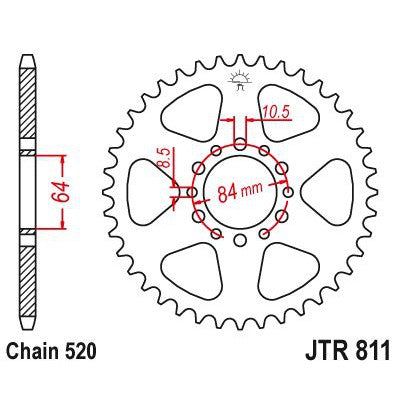 JT Sprockets Rear Steel Sprocket 46 Tooth 46T 520 Chain JTR811.46