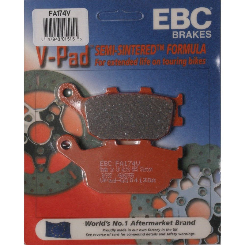 Load image into Gallery viewer, EBC 1 Pair V-Pad Semi-Sintered Touring Brake Pads MPN FA174V
