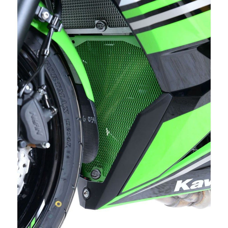 Load image into Gallery viewer, R&amp;G Racing Black Downpipe Grill For 2017-2024 Kawasaki Ninja 650 EX650 DG0023BK
